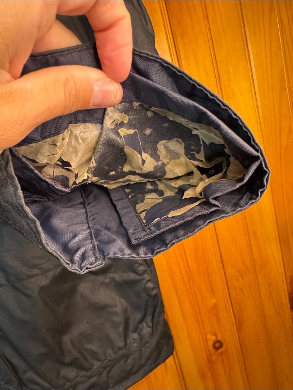 Barbour Border Wax Jacket in Navy with Corduroy Collar and Plaid Lining - Picture 10 of 16